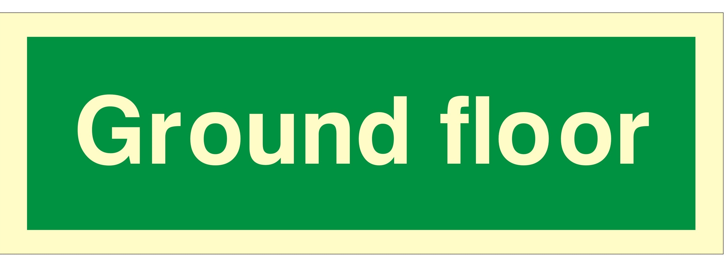 Luminous Rigid PVC Ground Floor Sign - 300mm Wide x 100mm High - JEM Systems UK