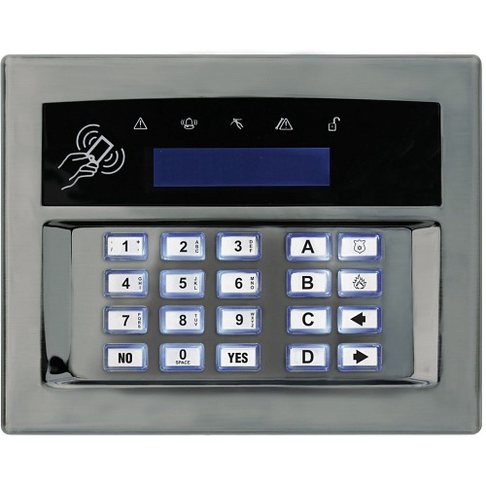 Pyronix LCD RKP Casing Brushed Chrome for use on LCDRKP-WE