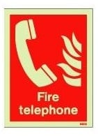 Luminous Rigid PVC Fire Telephone Sign 150mm Wide x 200mm High - JEM Systems UK