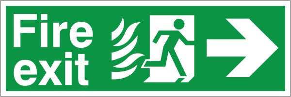 HTM65 Compliant Fire Exit Right - 600 x 200mm White - JEM Systems UK