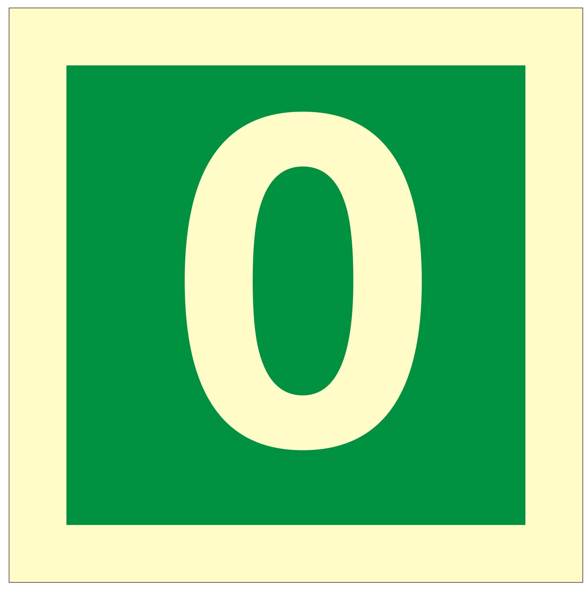 Stairway Identification Luminous Sign Number 0 - 100x100mm - JEM Systems UK
