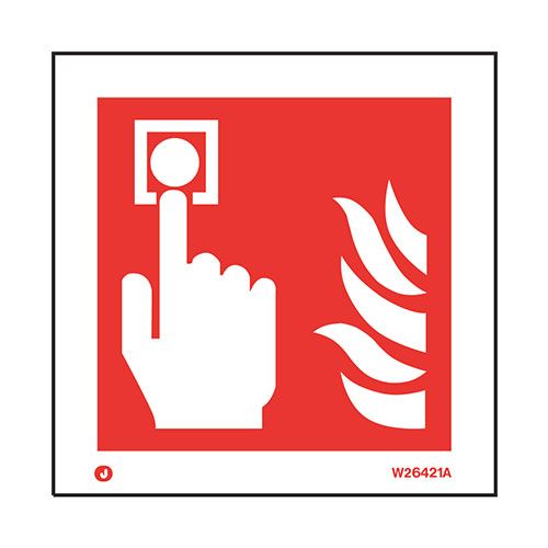 Firechief Sign FIRE ALARM White (W6421A)