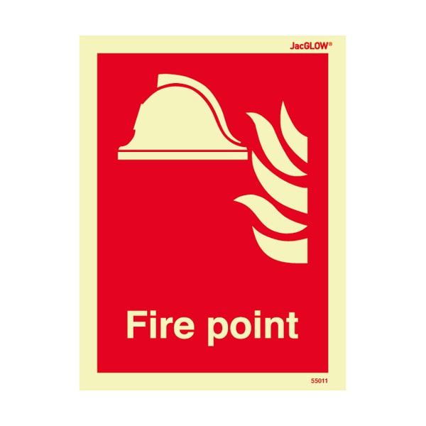 Jactone 200 x 150mm Fire Point - Photoluminescent Rigid PVC (55011R)
