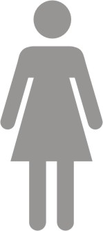 Female Toilet Logo Sign for Glass - 100mm Wide x 100mm High - JEM Systems UK