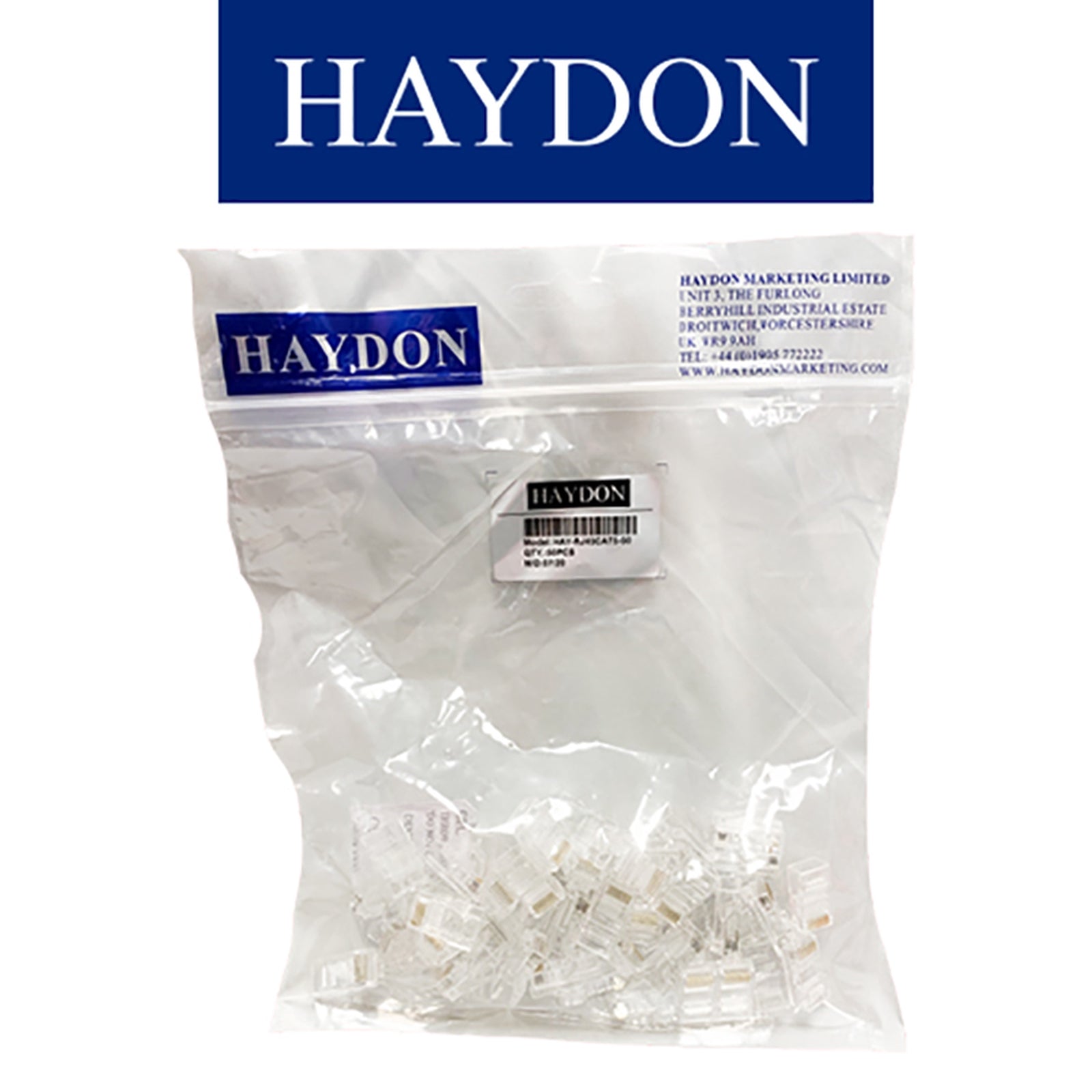 Haydon RJ45 Cat6e Rapid Fit Connector (Pack 50) for HAY-RJ45TOOLRAP