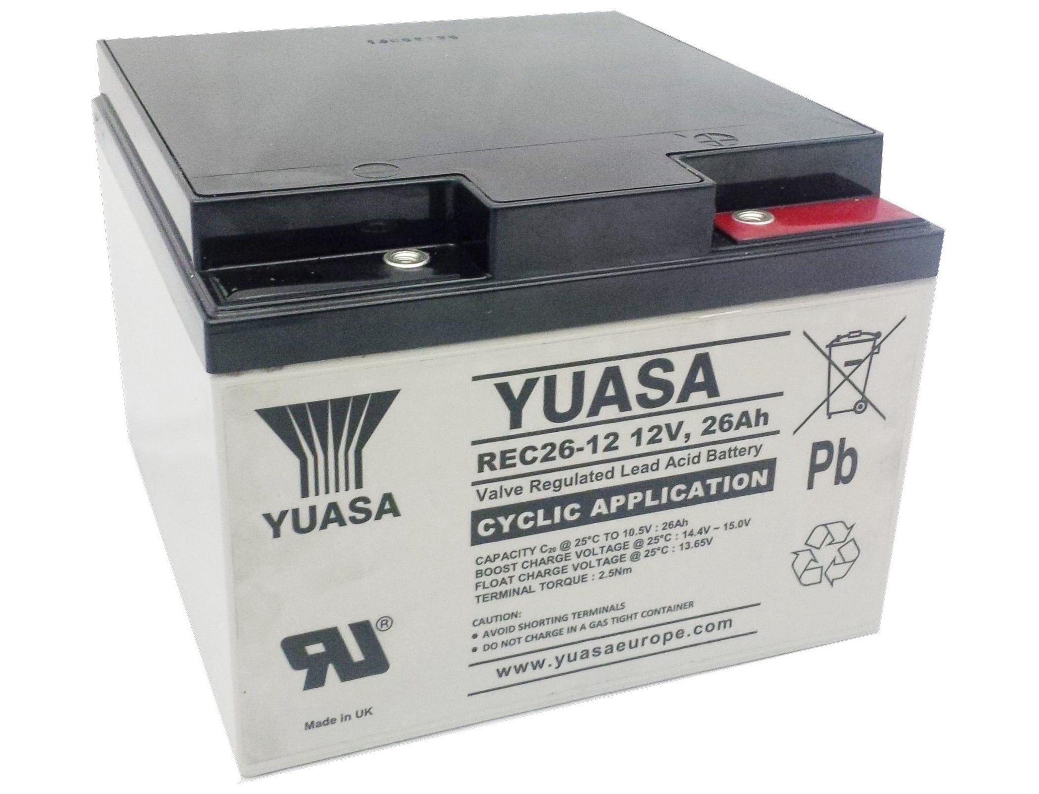 Yuasa 12V 26Ah Cyclic Industrial VRLA Battery
