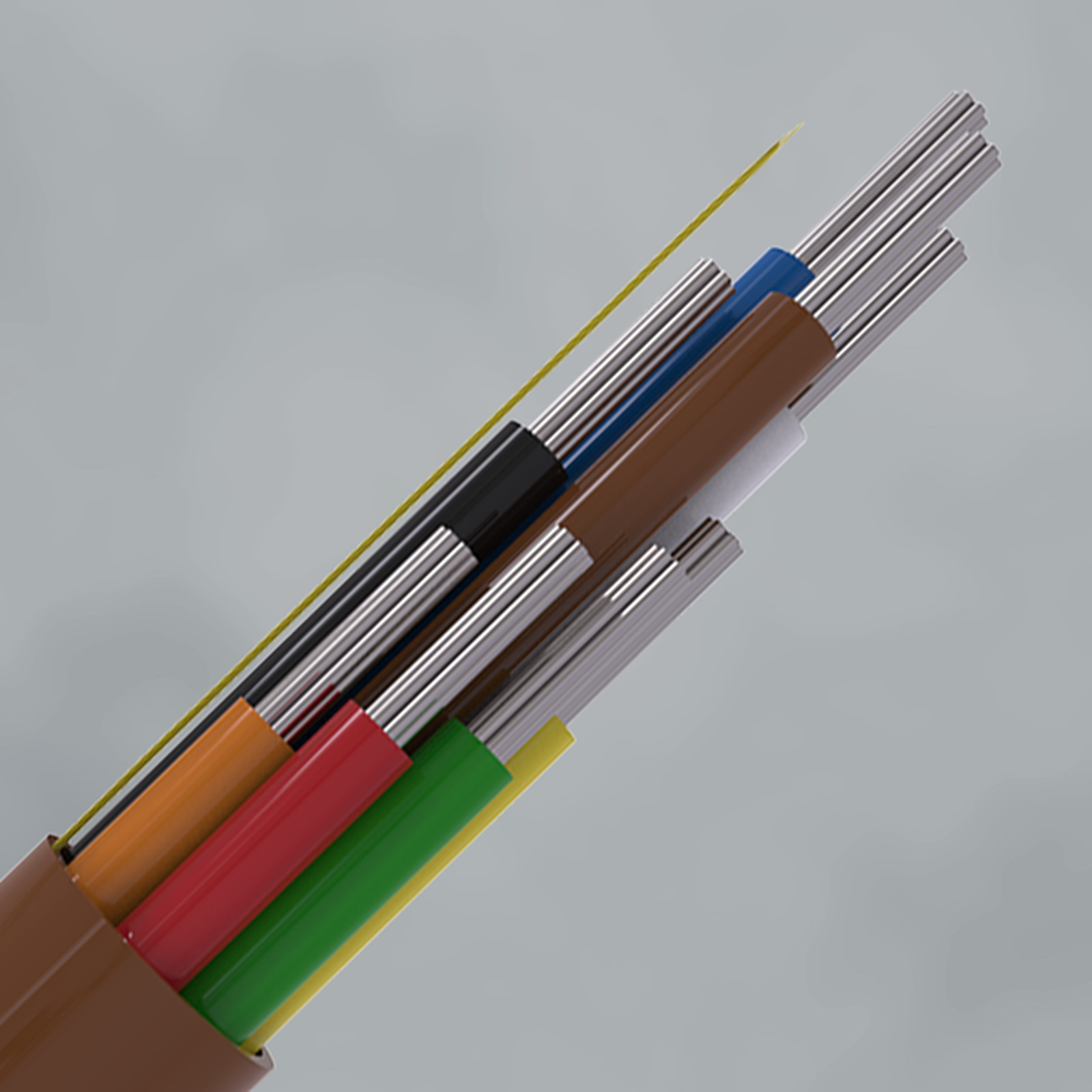 CQR 8 Core Type 2 Eca PVC Copper Cable Brown 100m