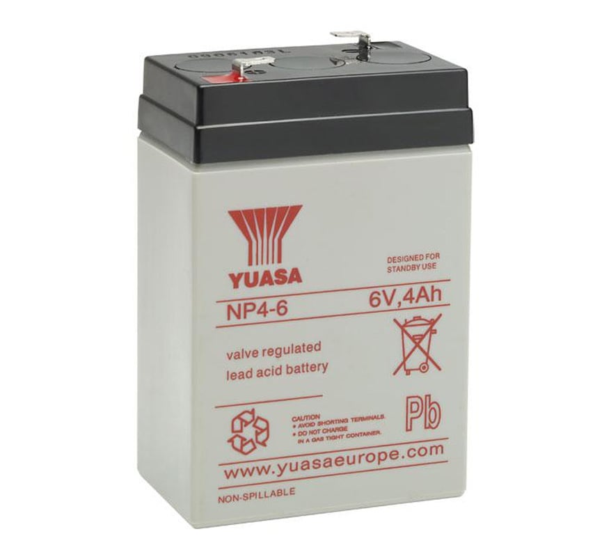 Yuasa 6v 4Ah Sealed Lead Acid Battery (NP4-6) - JEM Systems UK