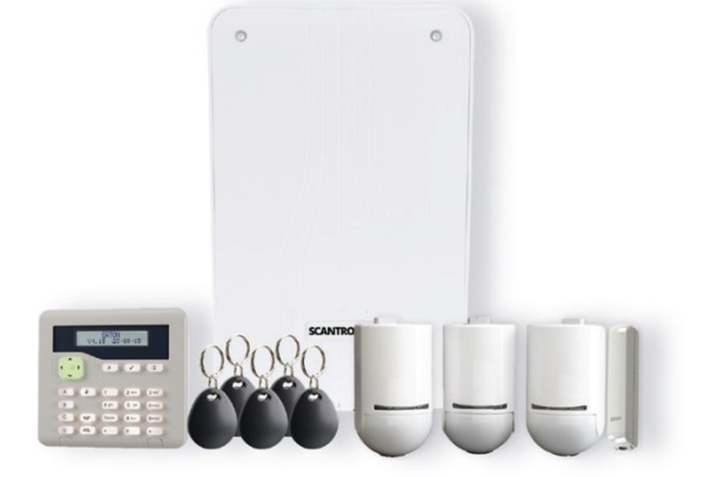 Scantronic 80 Zone Kit c/w Radio RKPZ Keypad 3xPIR 1xDC 5xProx