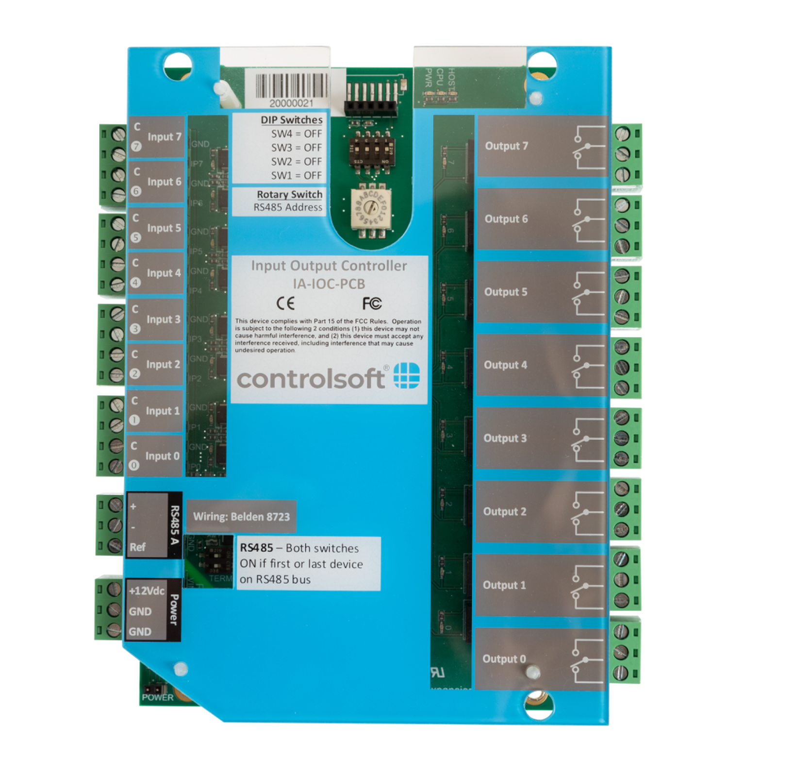 Controlsoft iNet 8 Input/8 Output Expansion Board (Board Only)
