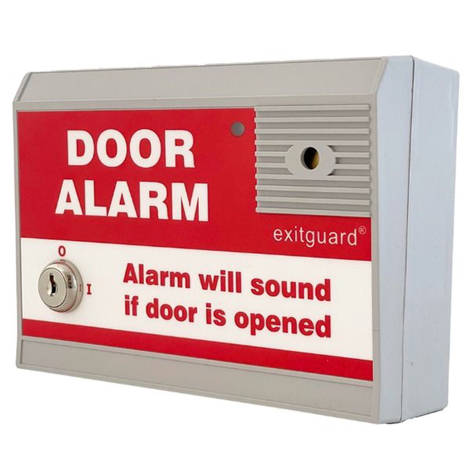 Hoyles Exitguard Door Alarm c/w Integral Keyswitch Key Monitored 12V Red