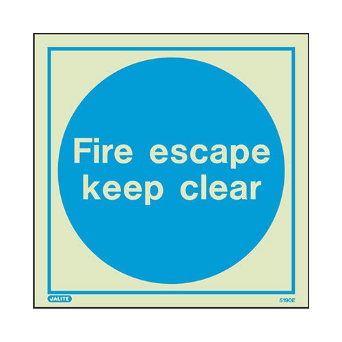 Firechief Fire Escape Keep Clear Sign (5190Q/R)