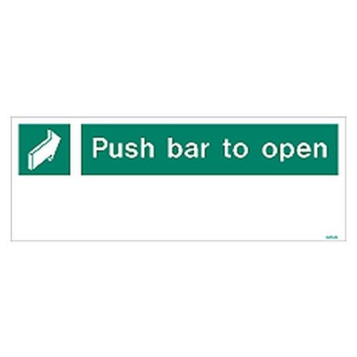 Firechief Sign PUSH BAR TO OPEN White (W4304PT)