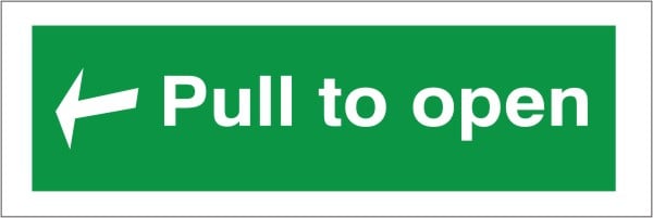 White Rigid PVC Pull To Open Sign 300mm Wide x 100mm High - JEM Systems UK