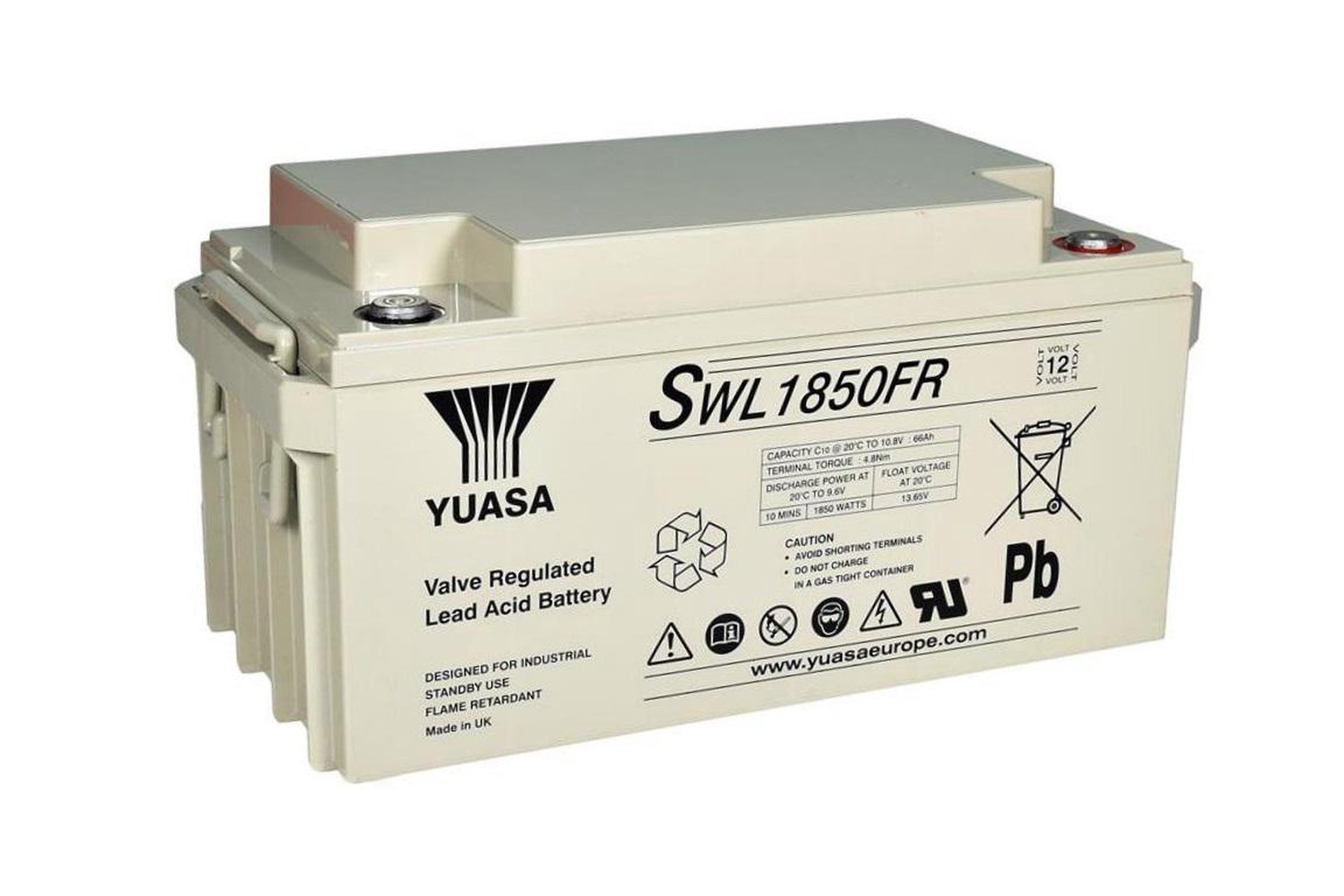 Yuasa 12V 74Ah Industrial VRLA Battery Flame Retardant