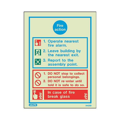Firechief Sign FIRE ACTION Photolum (5425D/R)