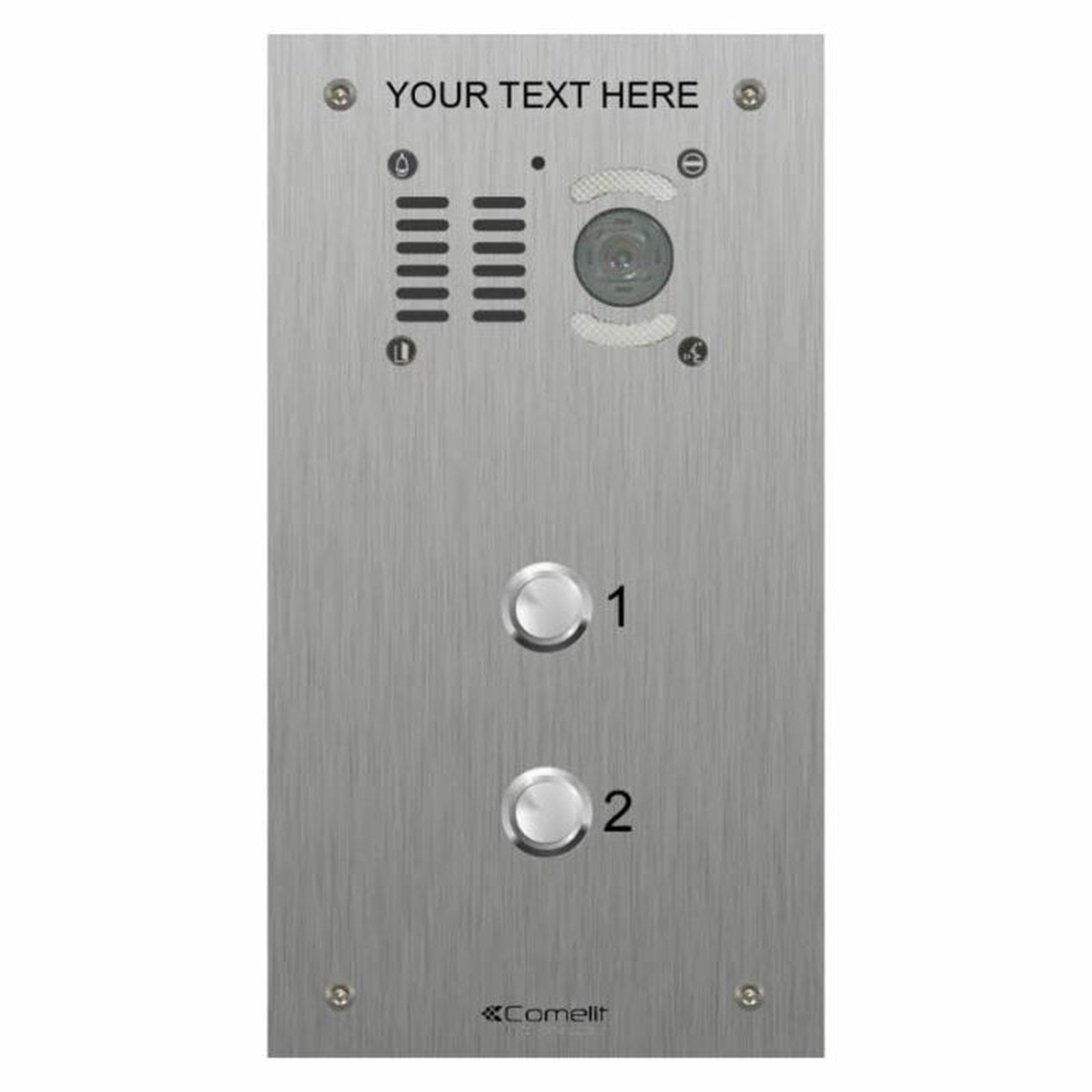 Comelit 2 Button Audio/Video Panel Flush Engravable Stainless Steel