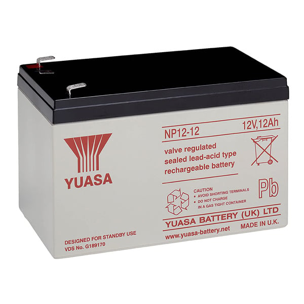 Yuasa NP 12v 12Ah Sealed Lead Acid Battery (NP12-12) - JEM Systems UK