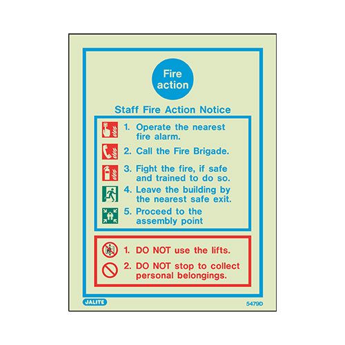 Firechief Sign FIRE ACTION Photolum (5479D/R)