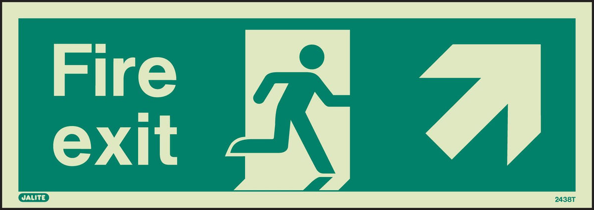 Firechief Sign EXIT UP RIGHT Photolum (449K/R)