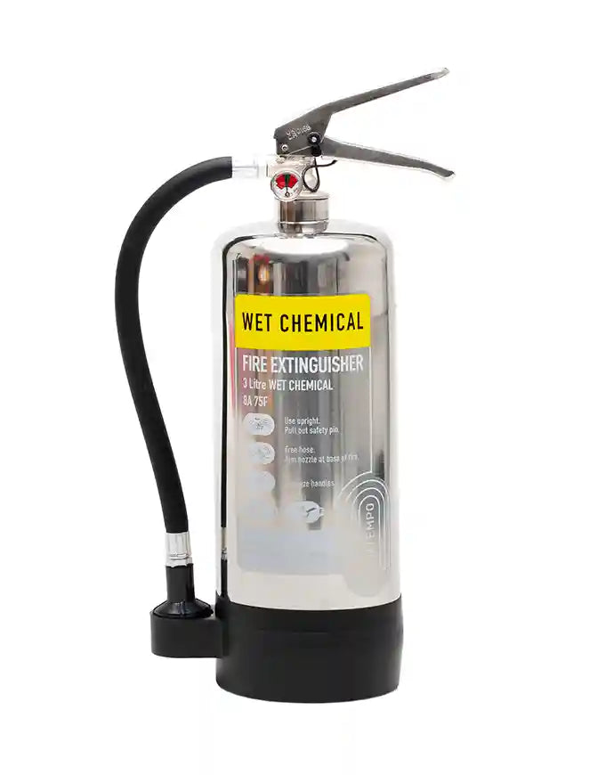 CheckFire CX-WCH-003-DSS 3ltr Stainless Steel Wet Chemical Fire Extinguisher - Contempo Branded