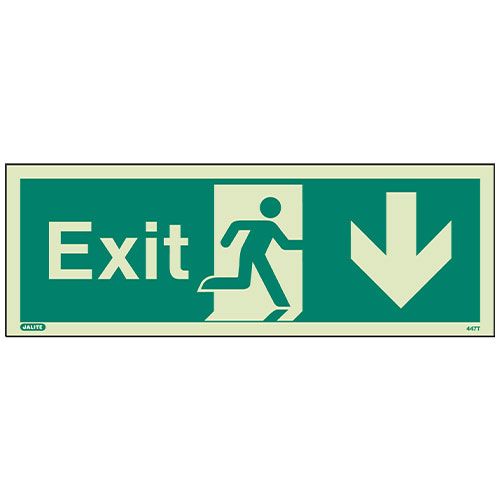 Firechief Sign EXIT DOWN Photolum (447K/R)