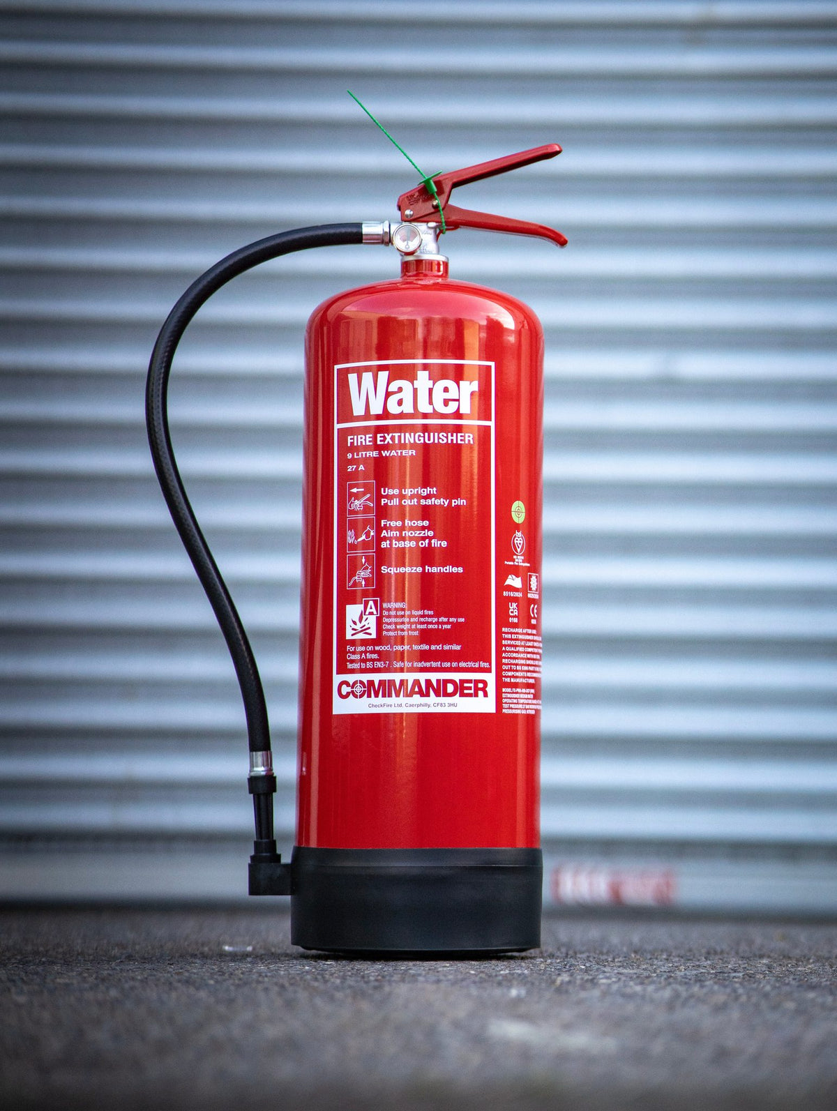 CheckFire FX-PWA-009-DCF 9ltr Plain Water Fire Extinguisher Commander (FX-PWA-009-AAA) - JEM Systems UK