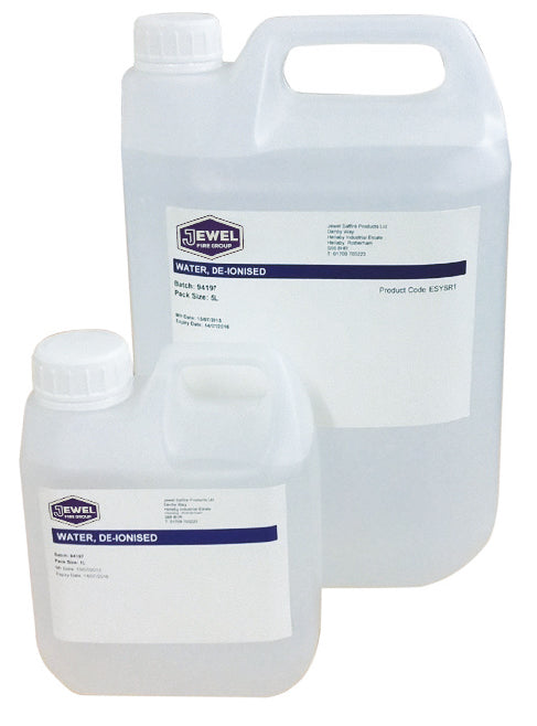 Jewel EWMR5J 5L Water Mist Refill, de-ionised water (large container) shown with the 1L refill
