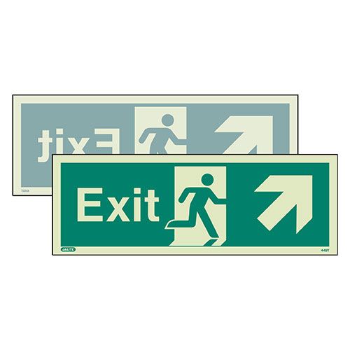 Firechief Sign EXIT UP LEFT/RIGHT Photolum (449DSK/R)