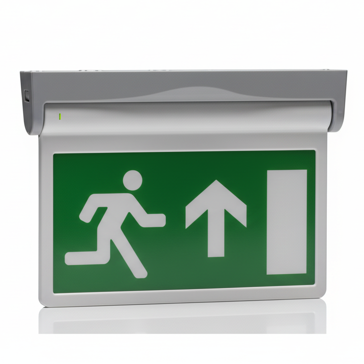 Advanced ESXL/ISOAU EasySafe Low Voltage Escape Sign, Wall and Ceiling Mount, Maintained, Addressable, Single Sided - ISO Arrow Up - JEM Systems UK