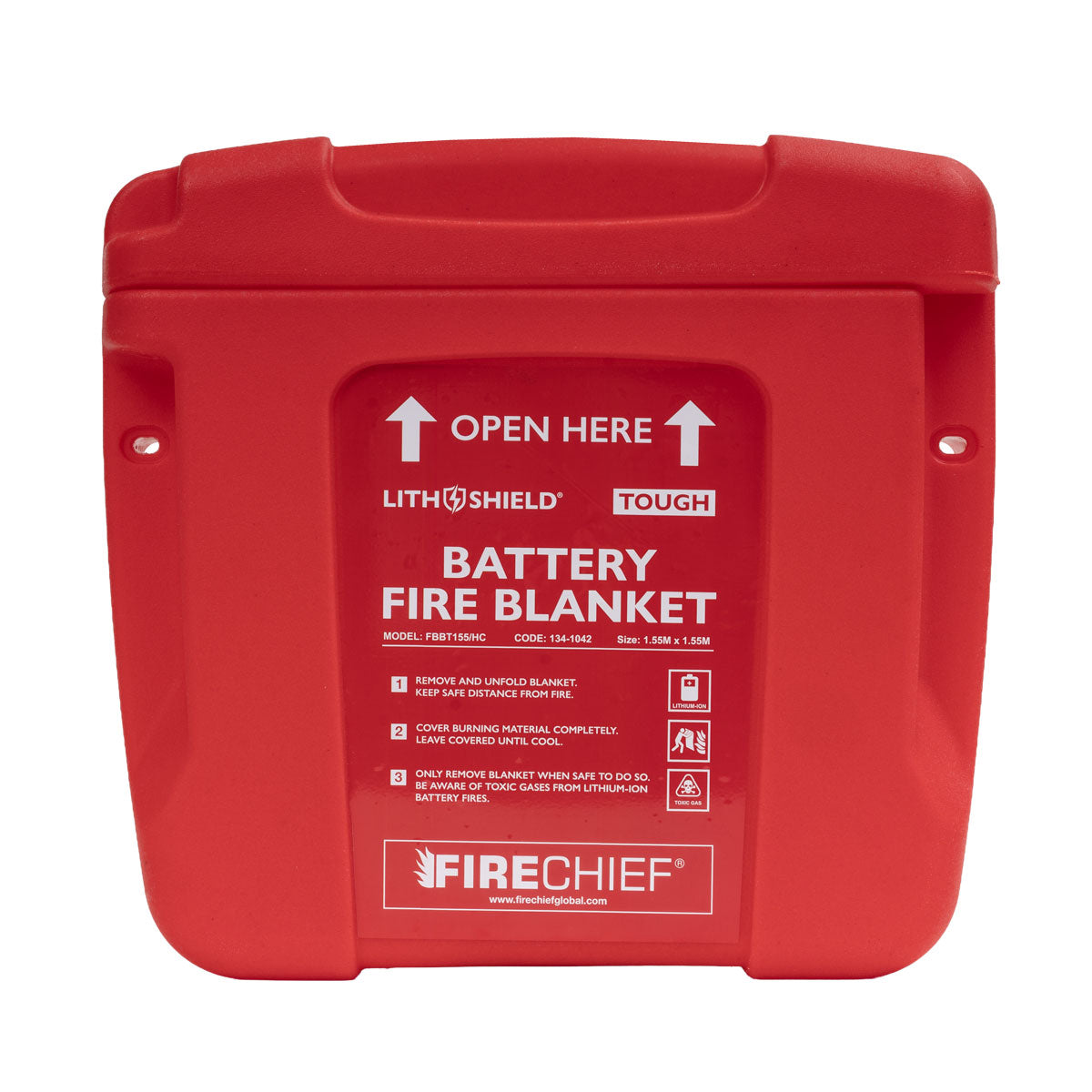 Firechief LithShield Tough Battery Fire Blanket, Hard Case 1.55 x 1.55m (FBBT155/HC) - JEM Systems UK
