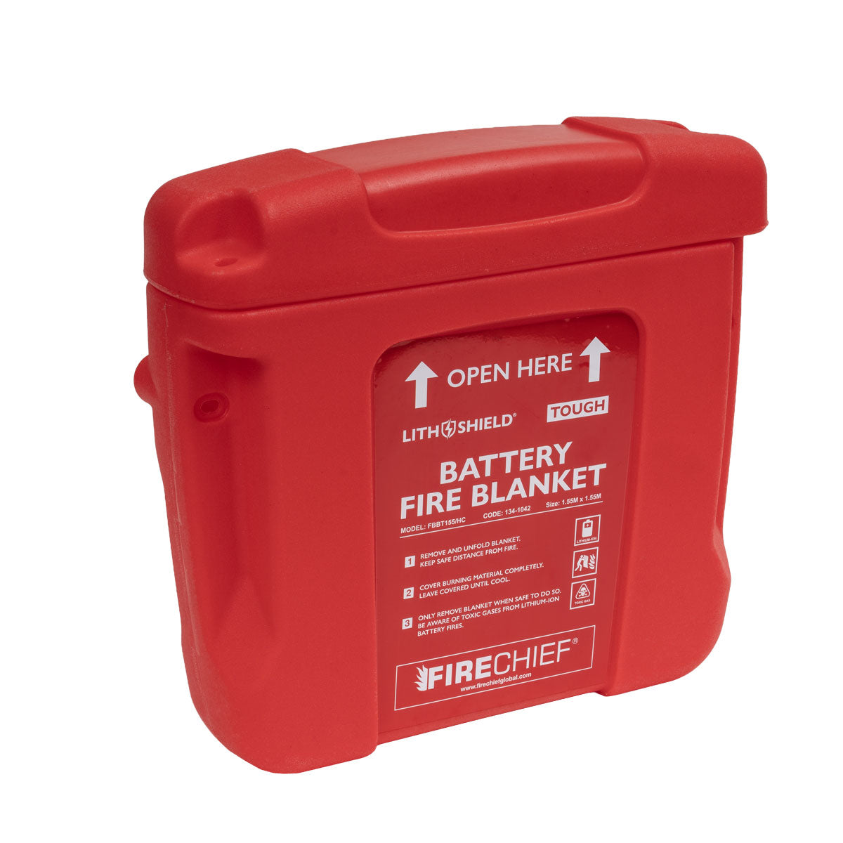 Firechief LithShield Tough Battery Fire Blanket, Hard Case 1.55 x 1.55m (FBBT155/HC) - JEM Systems UK