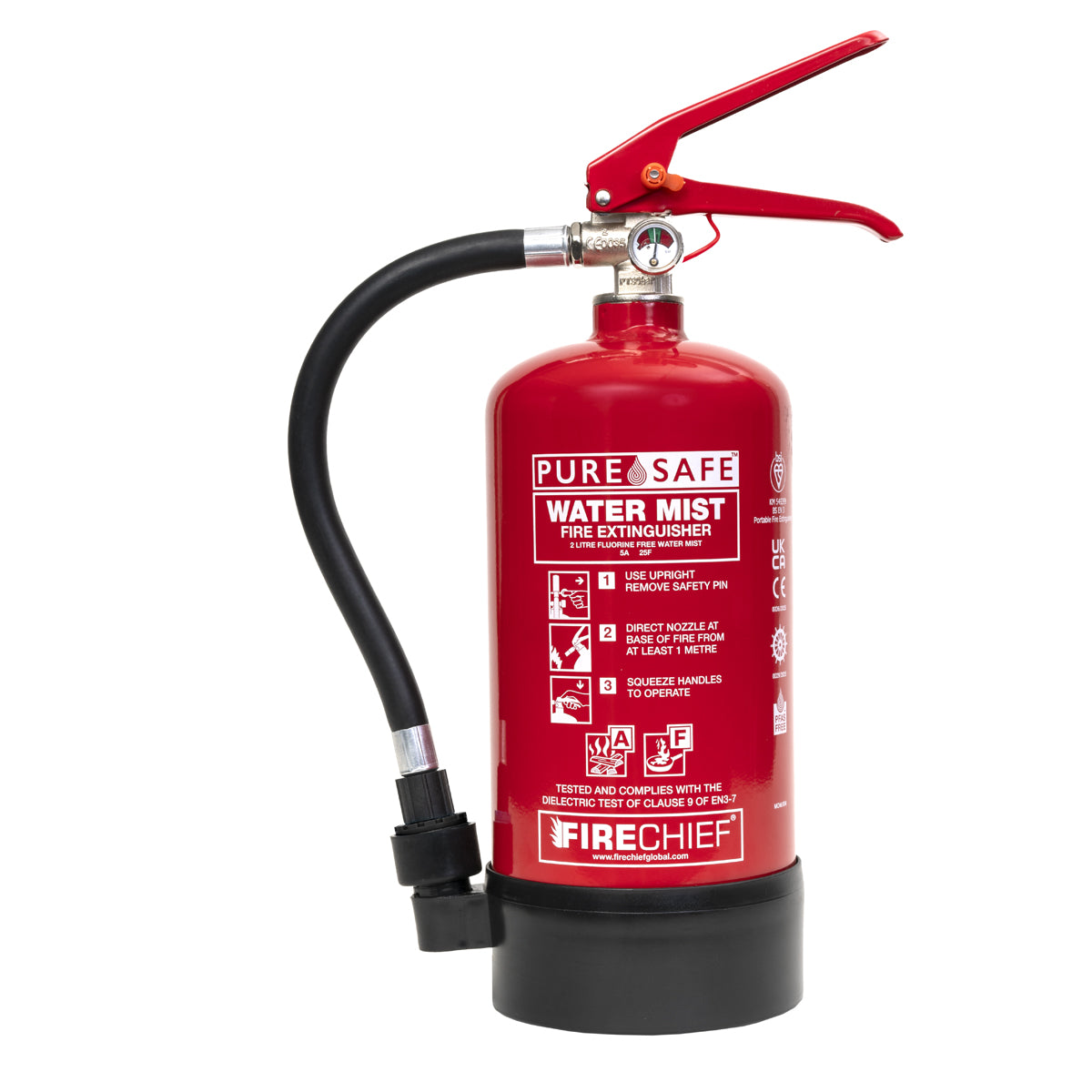 Firechief 2ltr PureSafe Watermist Extinguisher (FFWM2) - JEM Systems UK