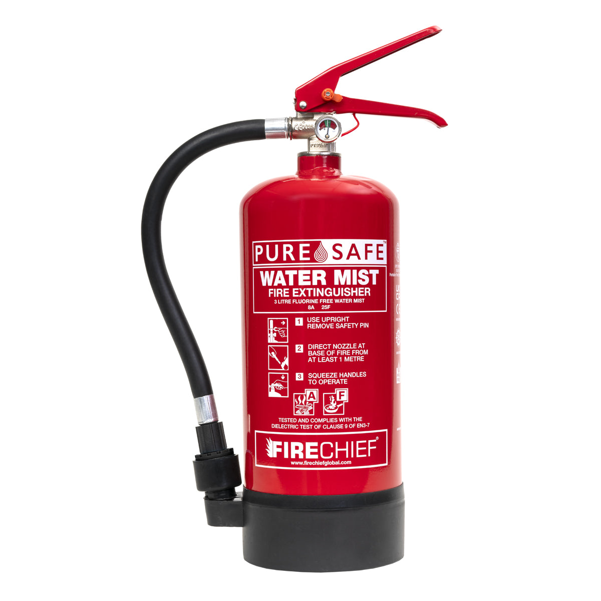 Firechief 3ltr PureSafe Watermist Extinguisher (FFWM3) - JEM Systems UK