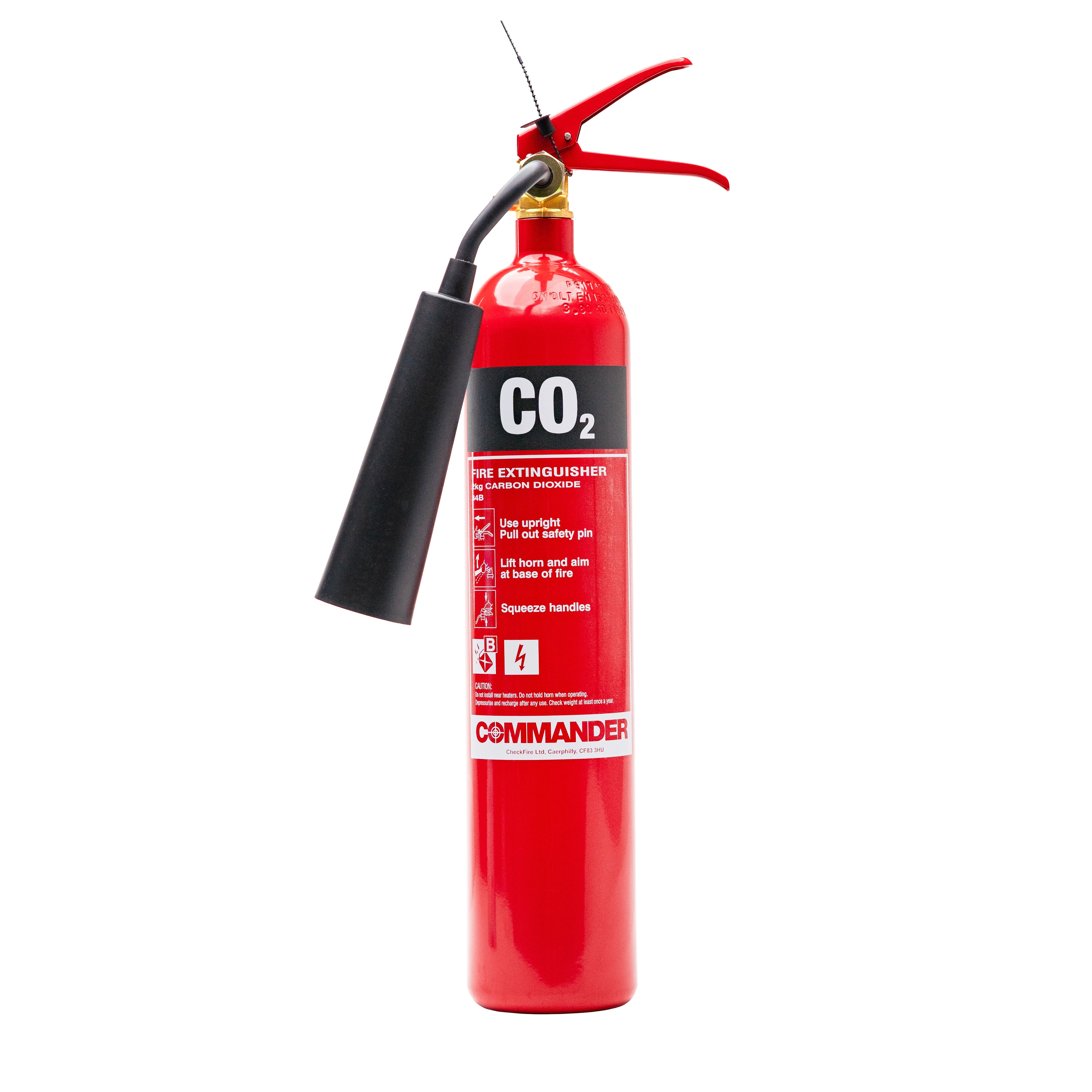 Commander FX-CO2-002-DCF 2kg CO2 Fire Extinguisher (CO2E)
