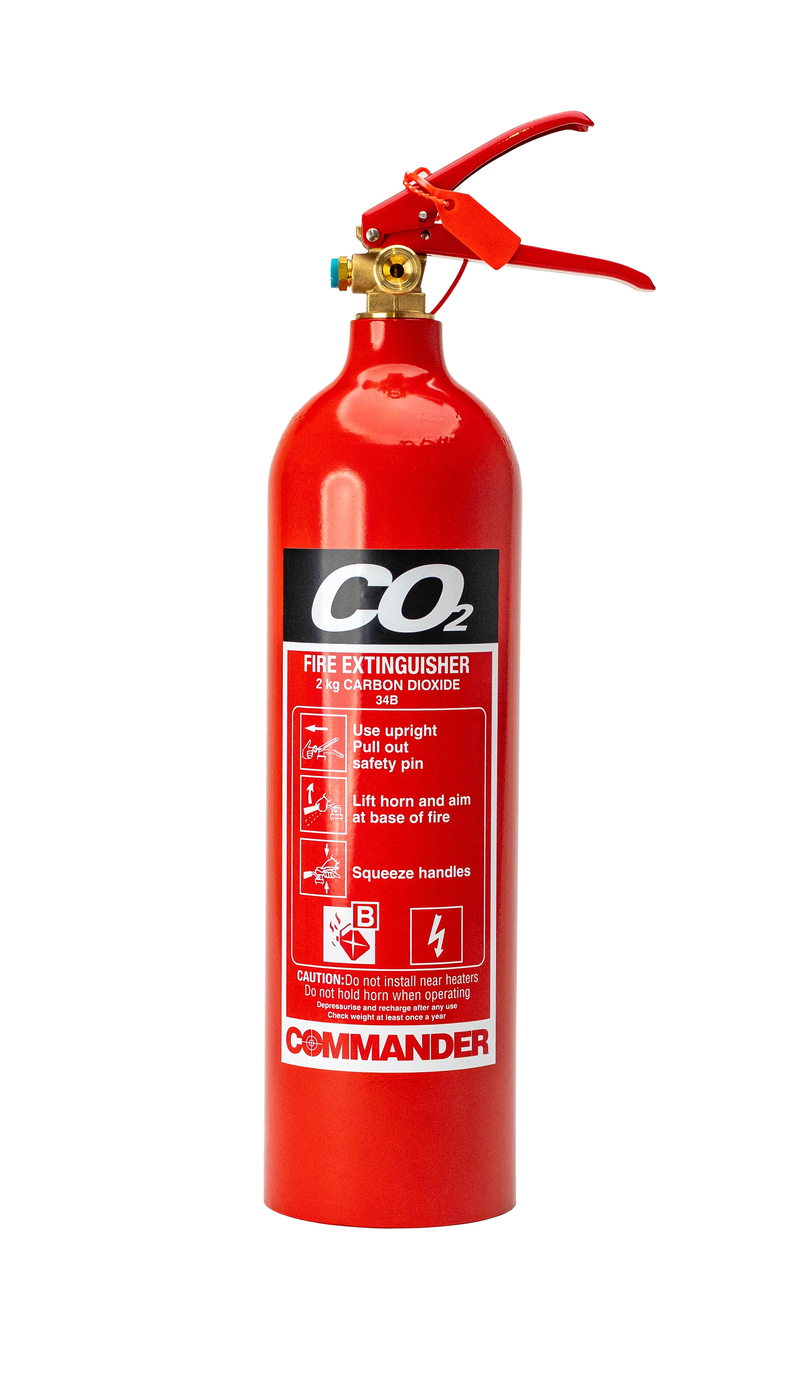Commander RX-SQT-002-ECF 2kg CO2 Fire Extinguisher Squat Renovate
