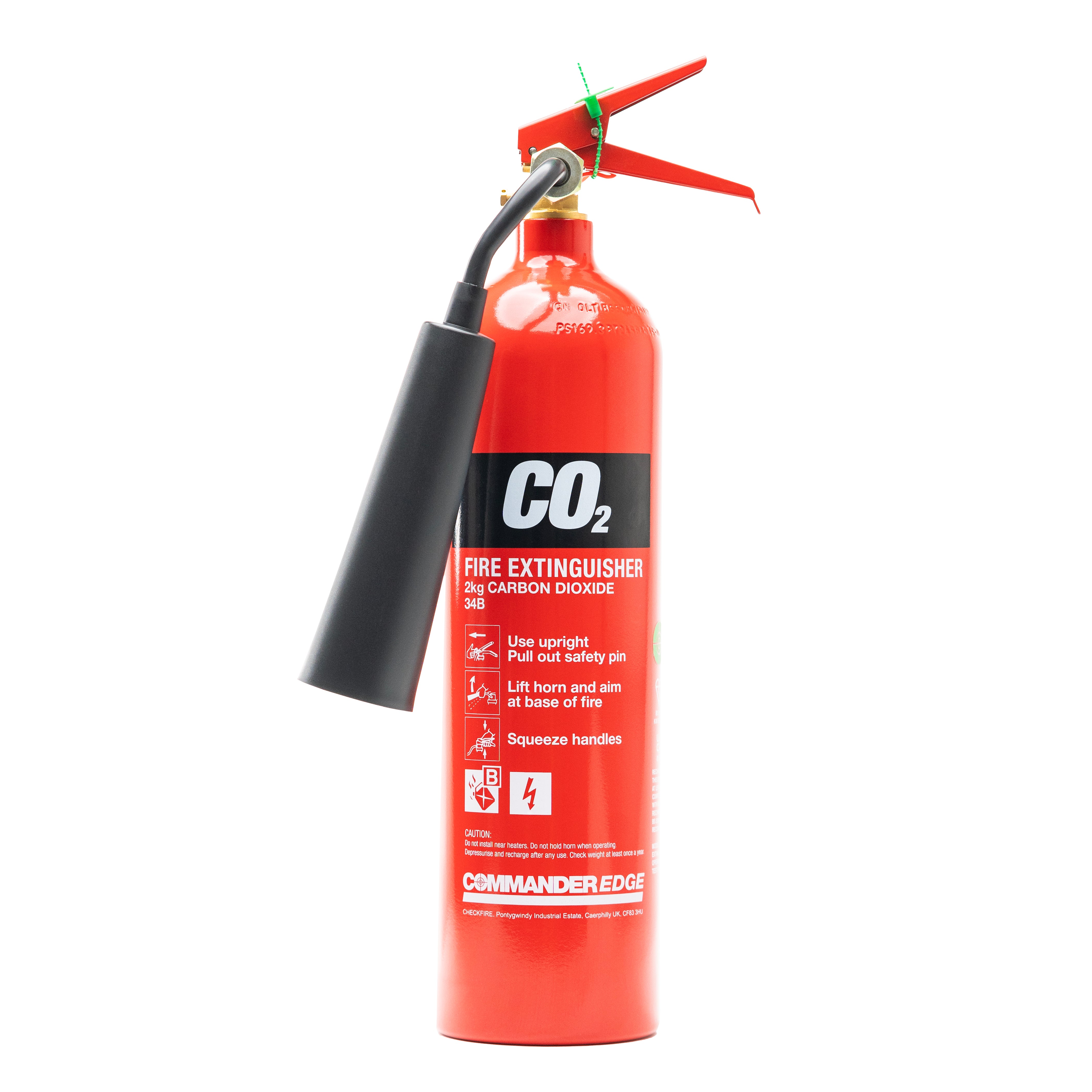 CheckFire FX-COA-002-DCF 2kg CO2 Aluminium Fire Extinguisher CommanderEDGE (CO2EA) - JEM Systems UK