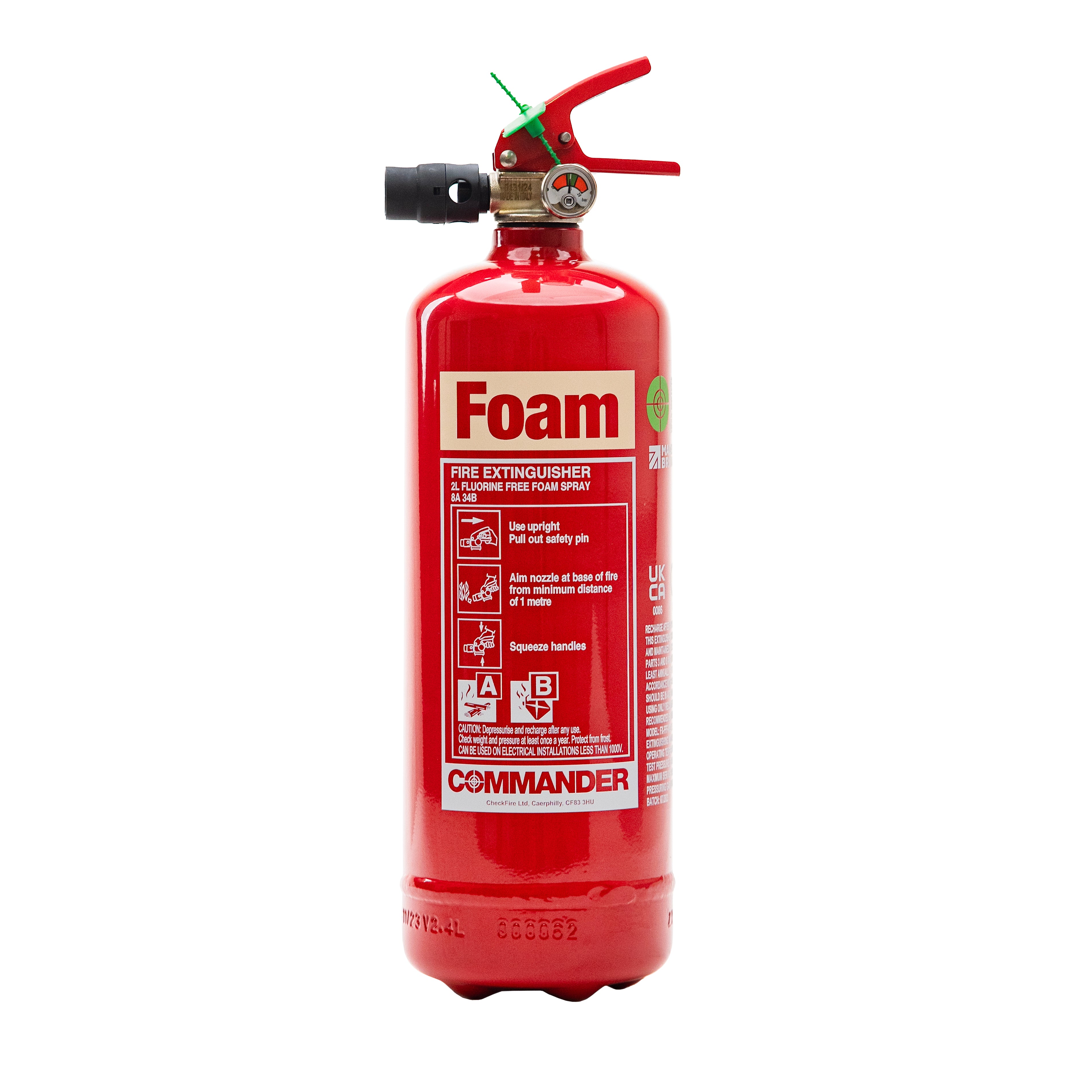 Commander FX-FFF-002-ACF 2ltr Fluorine Free Foam Fire Extinguisher - Release TBC