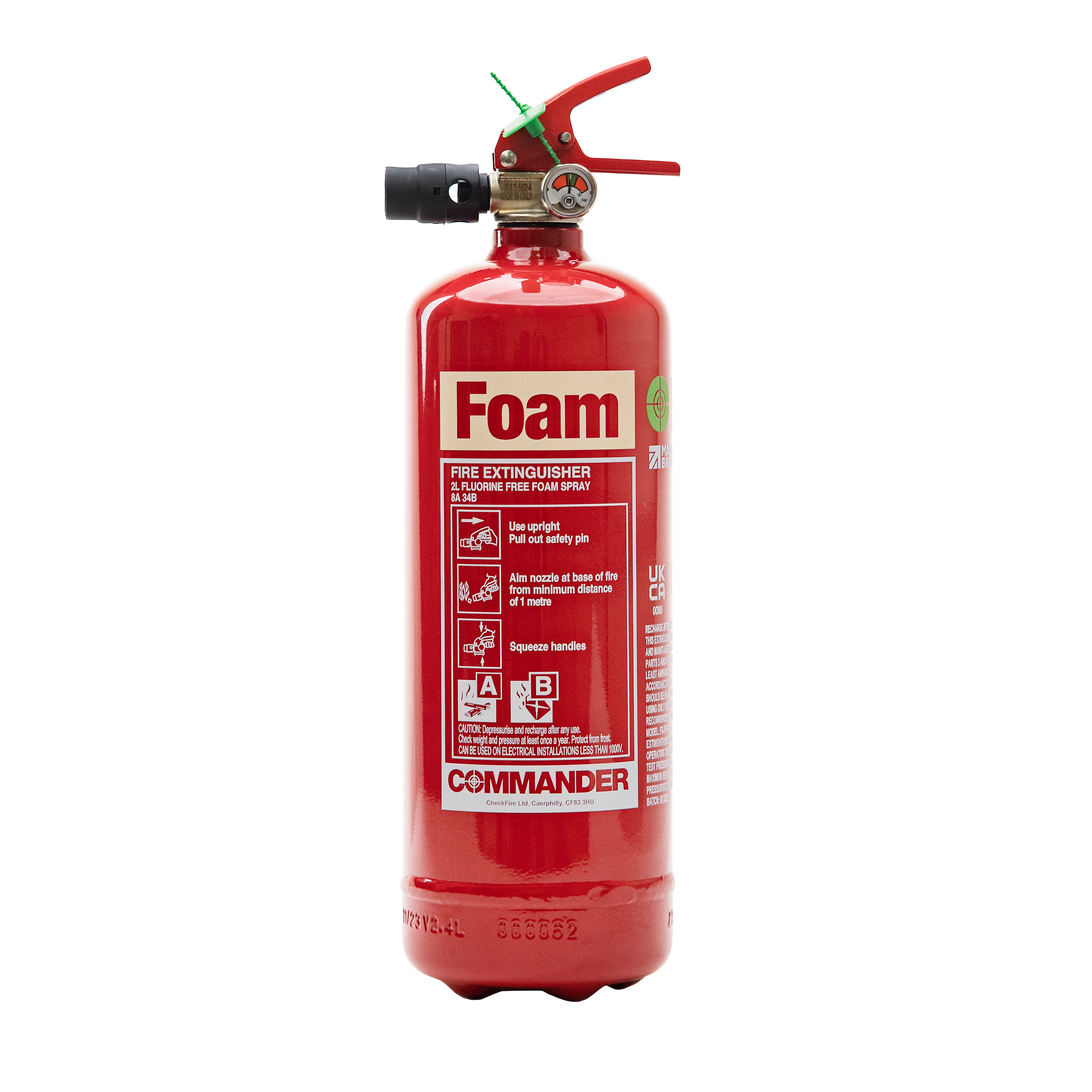Commander FX-FFF-002-ACF 2ltr Fluorine Free Foam Fire Extinguisher - Release TBC