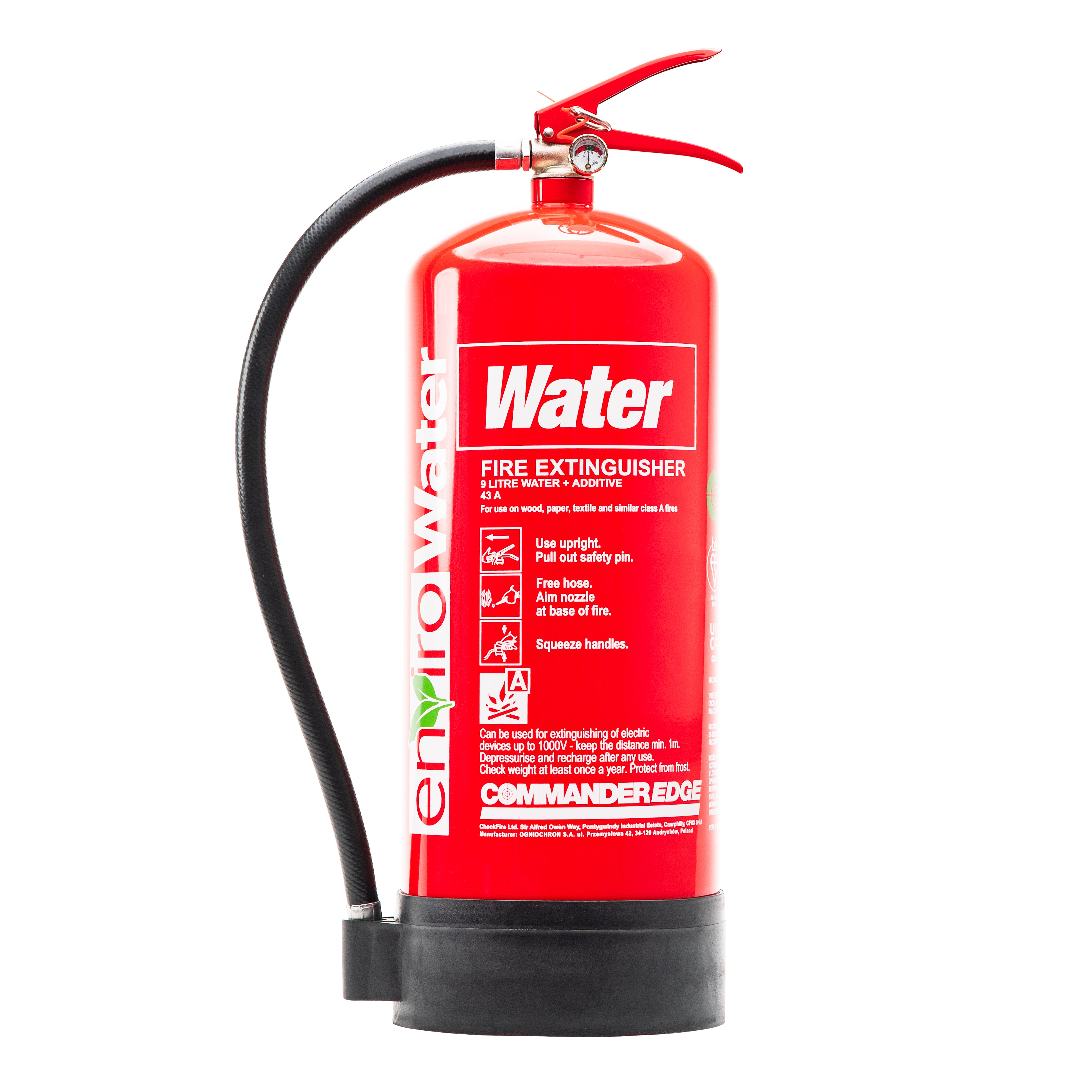 CheckFire FX-FFW-009-CCF 9ltr PFAS-Free Water Fire Extinguisher CommanderEDGE