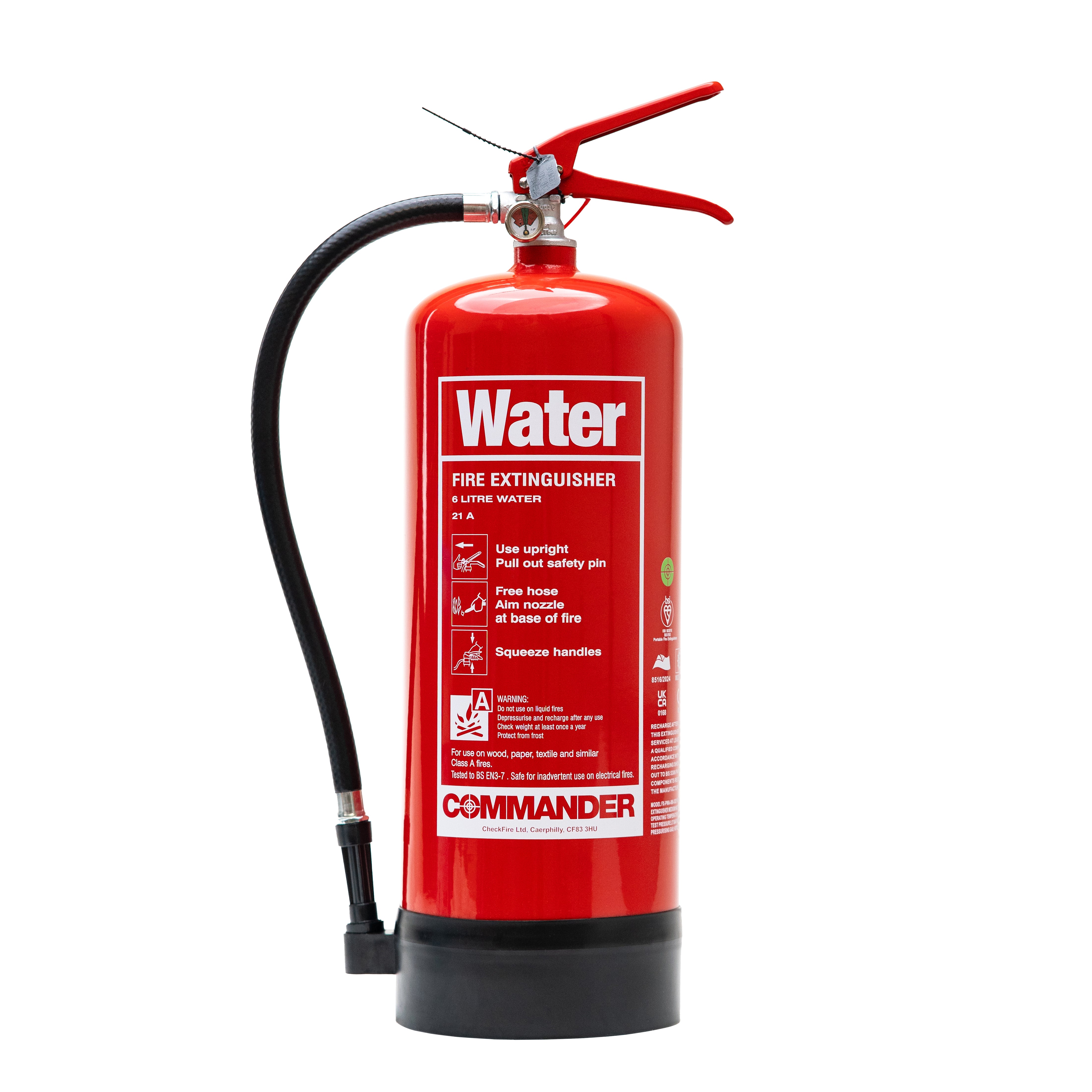 CheckFire FX-PWA-006-DCF 6ltr Plain Water Fire Extinguisher Commander (FX-PWA-006-AAA)