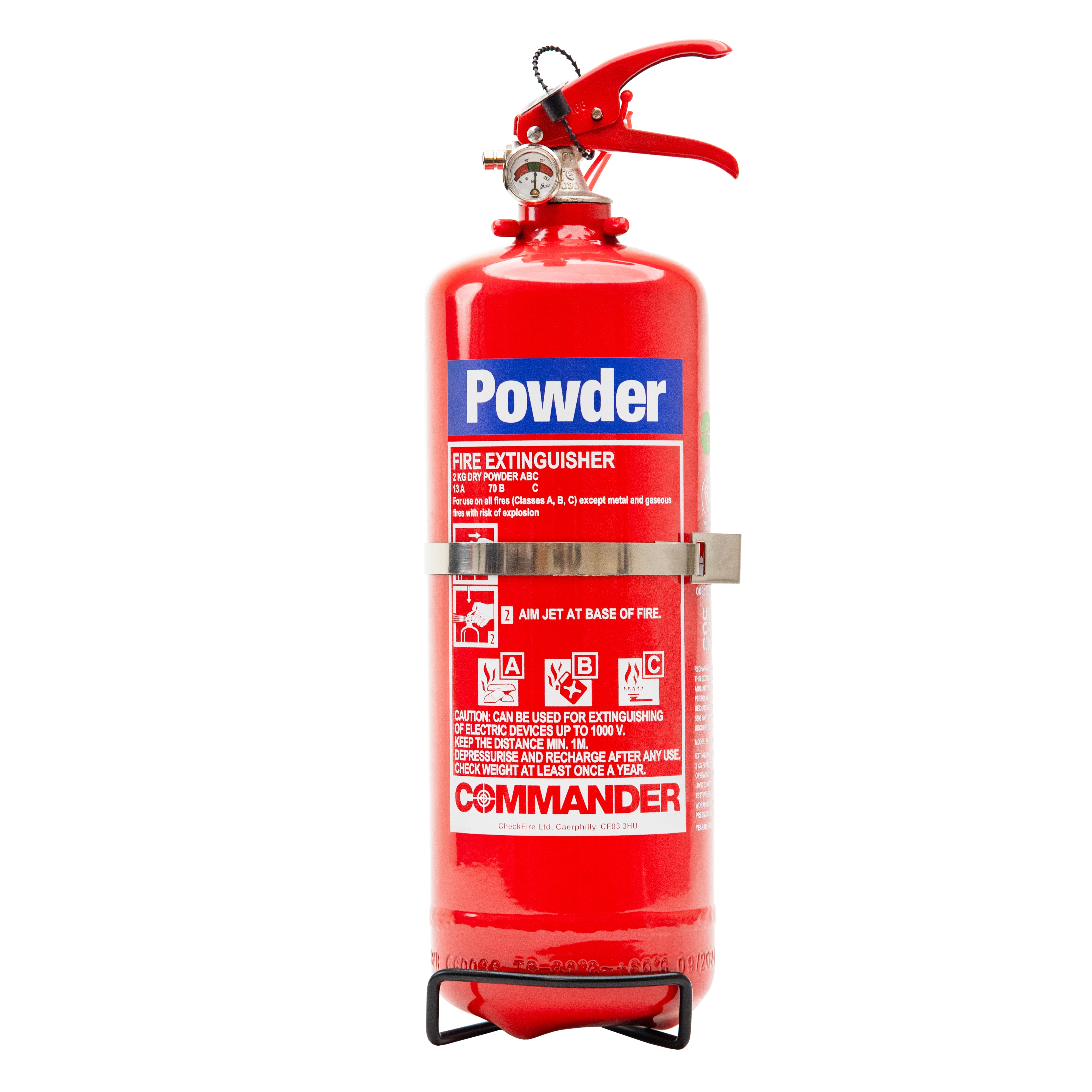 CheckFire FX-PWD-002-DCF 2kg ABC Powder Fire Extinguisher Commander (DP2ME)