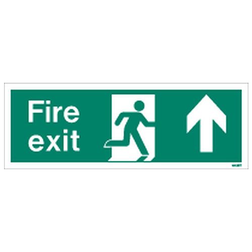 Firechief Sign FIRE EXIT UP White (W436T)