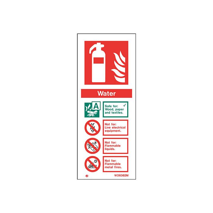 Firechief Sign WATER White (W6362M) - JEM Systems UK
