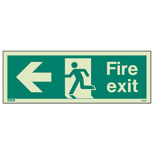 Firechief Sign FIRE EXIT LEFT Photolum (430T/R)
