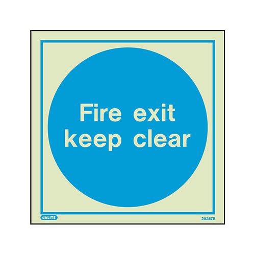 Firechief Sign FIRE EXIT KEEP CLEAR Photolum 200 x 200 (5257E/R)