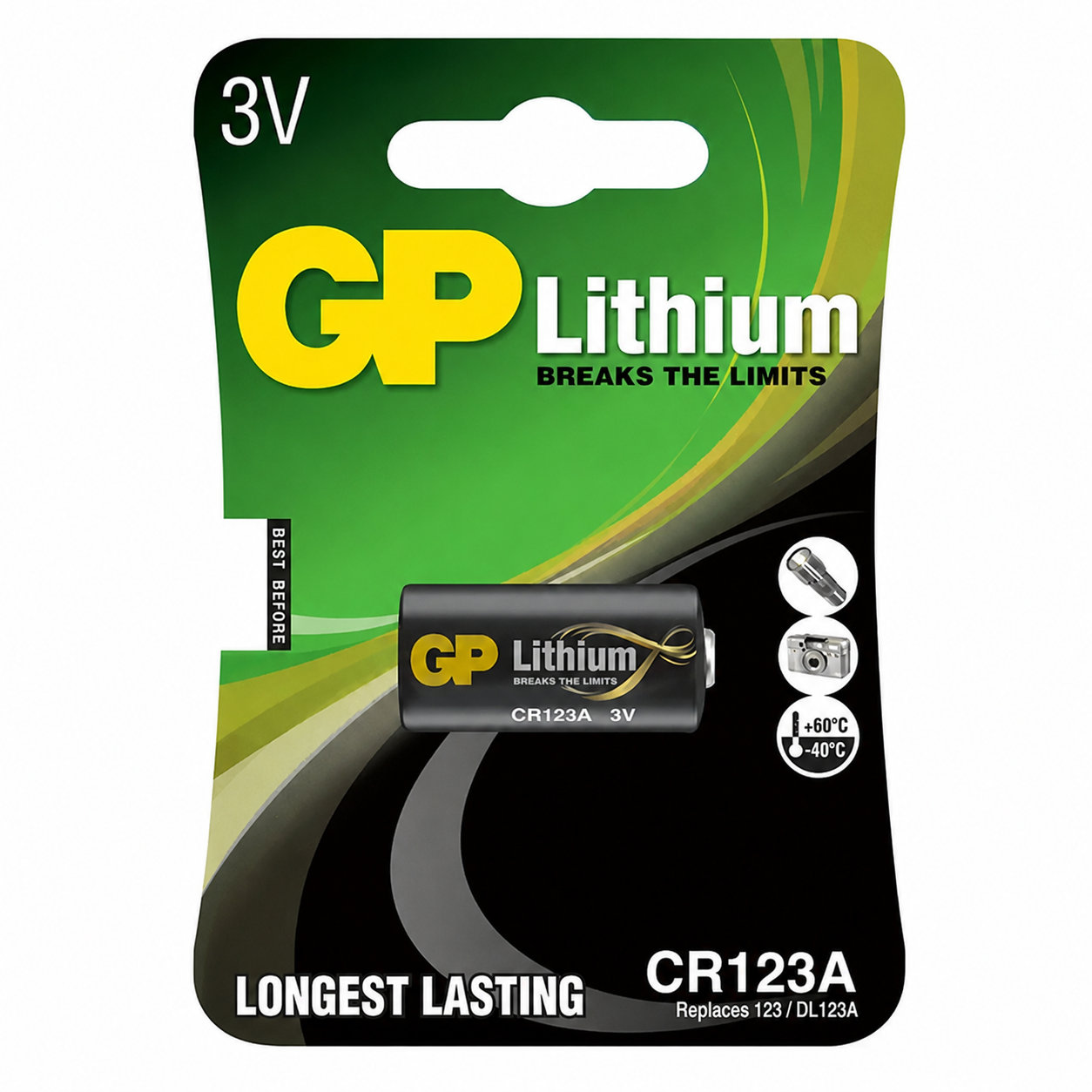 GP Batteries GPCR123A-2 3V Lithium CR123A Battery