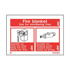 Firechief Sign FIRE BLANKET White (W6376ID)