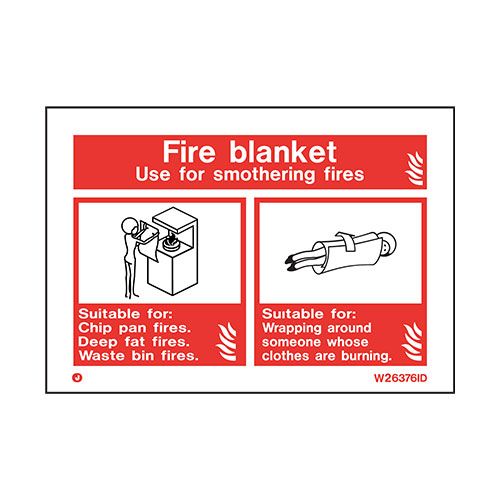 Firechief Sign FIRE BLANKET White (W6376ID)