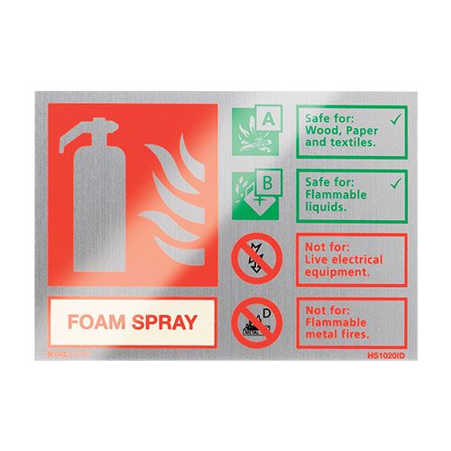 Firechief Sign Foam Spray, Brushed Aluminium (HS1020ID)